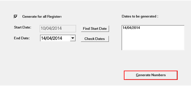 Generate Register Numbers